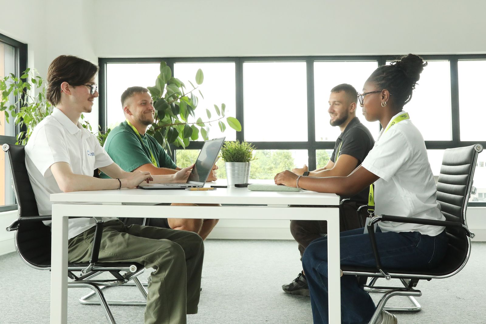 Four members of the CTI team in a planning meeting